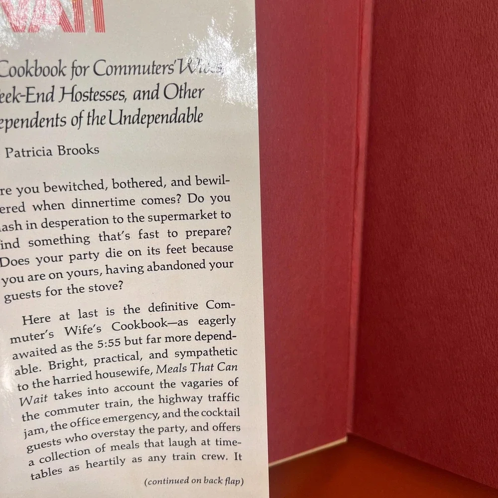 1970 Meals That Can Wait by‎ Patricia Brooks vintage cookbook